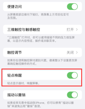 月湖苹果授权维修站分享iPhone轻点无法唤醒怎么办 